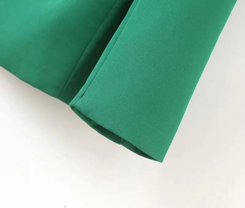 Женский элегантный зеленый Блейзер с карманами, однобортный Женский Повседневный пиджак с длинным рукавом, верхняя одежда для офиса, шикарные топы