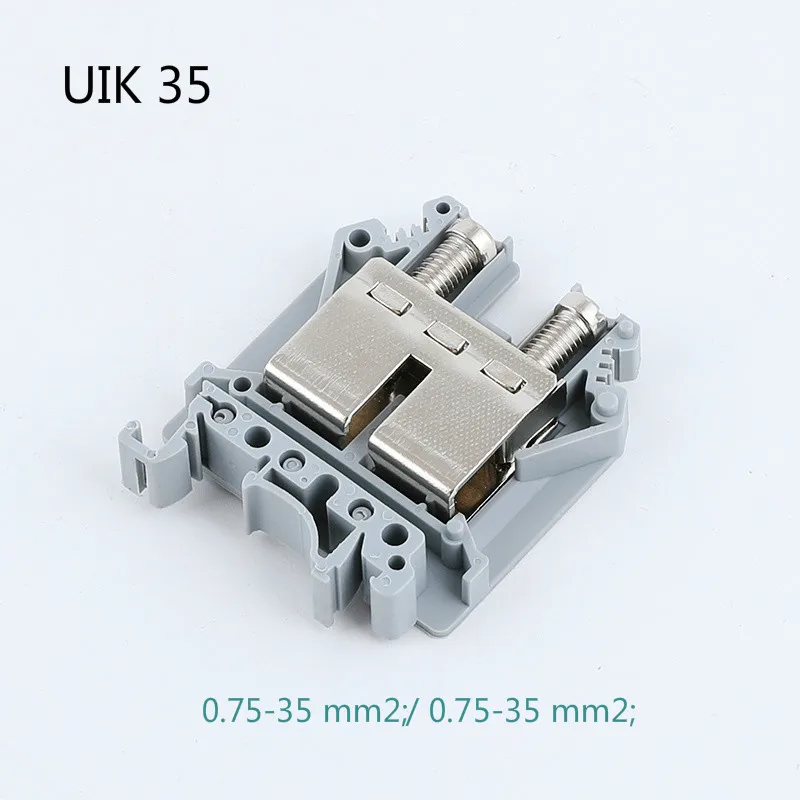 

10pcs Phonex Type UIK-35 Din Rail Mount Wiring Conductor Universal Connector 18-2 AWG Thin Modular Screw Terminal Blocks UIK 35