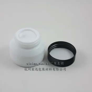 

Free shipping,Ex-factory price,10pcs High Quality 50g White cream jars, porcelain white material bottles, the inner cover