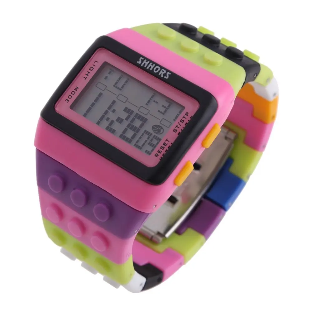 Практичные SHHORS радуга цвет многофункциональный водонепроницаемый светодиодный детские наручные часы Плавание цифровые спортивные часы наручные часы - Цвет: A1