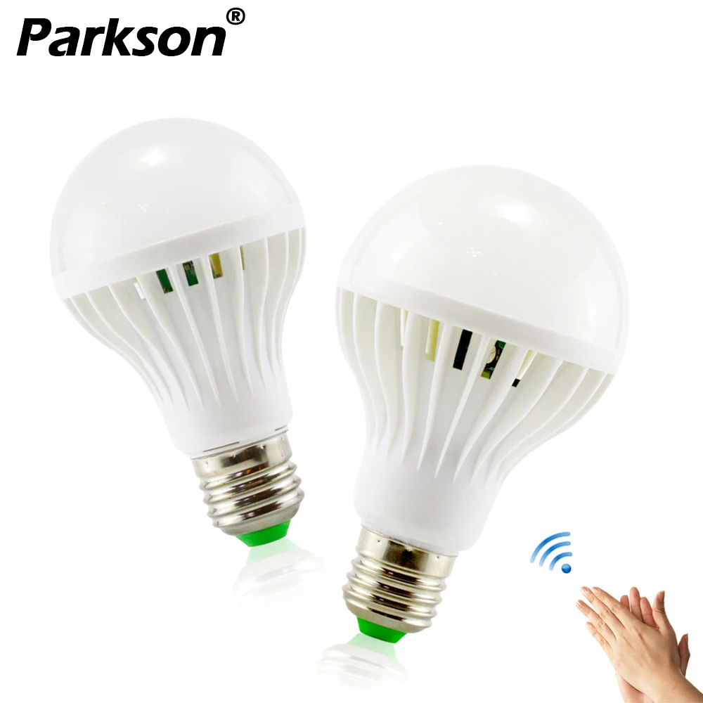 

E27 LED Sound Sensor Lamp 220v Led Bulb 3w 5w 7w 9w 12w White Auto Smart Infrared Body Sensor Light Lampada LED Sound Sensor