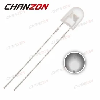 100pcs 5mm Oval LED 546 White Diffused LED 20mA DC 3V 6000K - 9000K Light Emitting Diode Lamp Through Hole Bulb 3V DIP DIY PCB