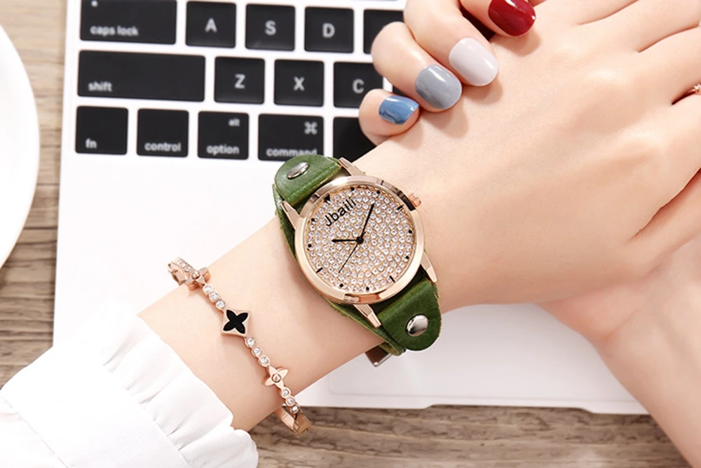 wooden metal fashion & casual children multicolor quartz wristwatches crystal luxury women  gender9