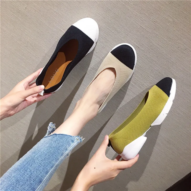 

2019 autumn new fashion simple color matching flat shoes women soft and comfortable wild casual shoes