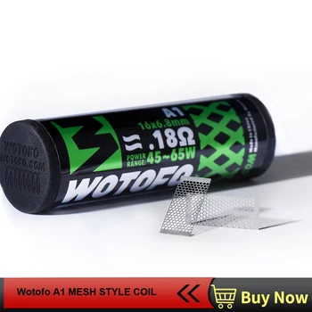 

10pcs/tube Original Wotofo A1 Mesh Style Coil 0.18ohm A1 mesh coils 16mm*6.8mm for wotofo Profile RDA tank e-cigarette accessory
