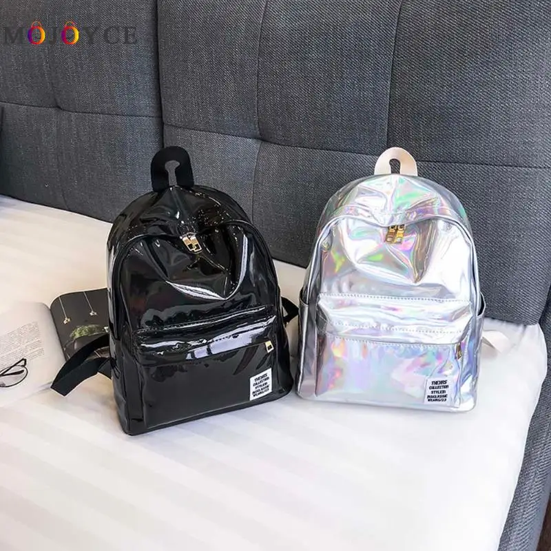 Mujeres láser holograma PVC mochilas niñas hombro escuela Mochila mujer pequeña cuero holográfica viaje Mochila femenina Mujeres láser holograma PVC mochilas niñas hombro escuela Mochila mujer pequeña cuero holográfica viaje Mochila femenina
