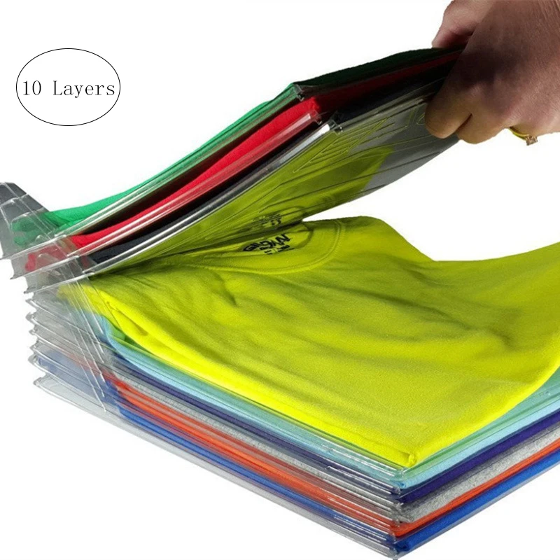 

Hot10 Layers Clothes Fold Board Clothing Organization System Shirt Folder Cabinet Closet Drawer Stack Household Closet Organizer