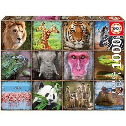 Головоломка 1000 collage de animales salvajes | Игрушки и хобби