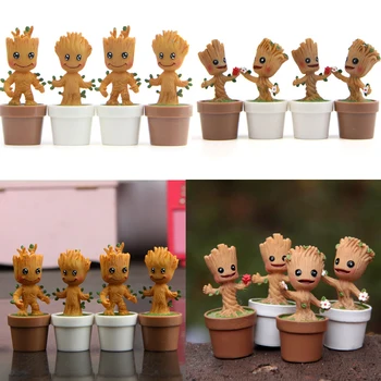 

Mini Tree man Grootted Doll With Pot Toys Guardians Galaxy Baby Treeman Miniature Model Statue Toys Mini Action Figure Toys