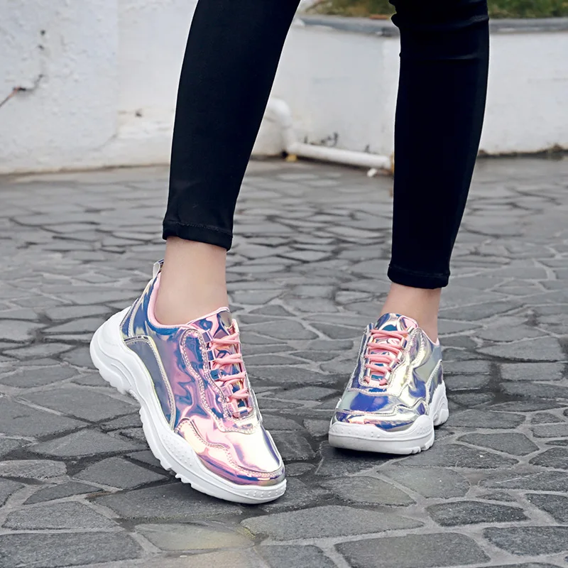 

TANGNEST Corlorful Sneakers Women Running Shoes Lace-up Female Thick-Soled Footwear Girls Casual Daily Sports Shoes XWR114