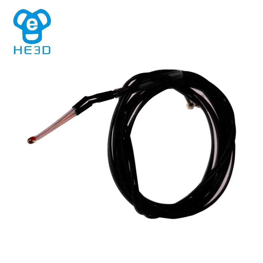 5PCS HE3D 100K thermistor cable 1m length single end glass seal NTC