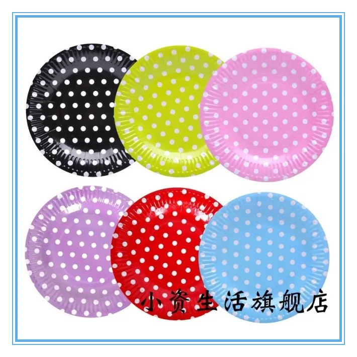 10pcs/Lot 7 inch Polka Dot Paper Plates Christmas Birthday Party Decorations Kids Holiday Supplies Event | Дом и сад