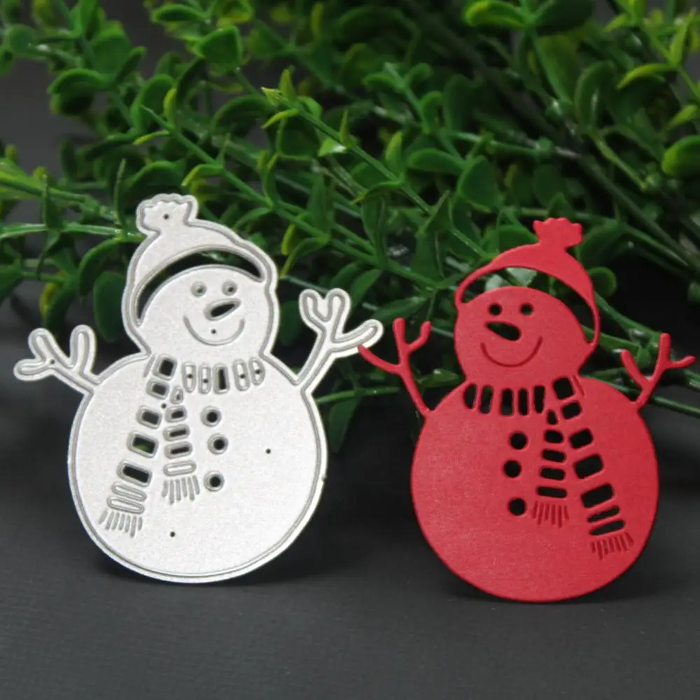 

Cutting Dies Cute Snowman Carbon steel Stencils Metal Scrapbooking Decoration Embossing DIY Silver Craft Dies Cut