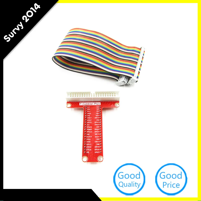 

T GPIO Breakout Expansion Board 40Pin Cable DIY Kit For Raspberry Pi B+ Pi 2
