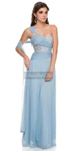 Abendkleid Lang Schatz One Side Strap Chiffon Perlen Abendkleid Benutzerdefinierte Größe