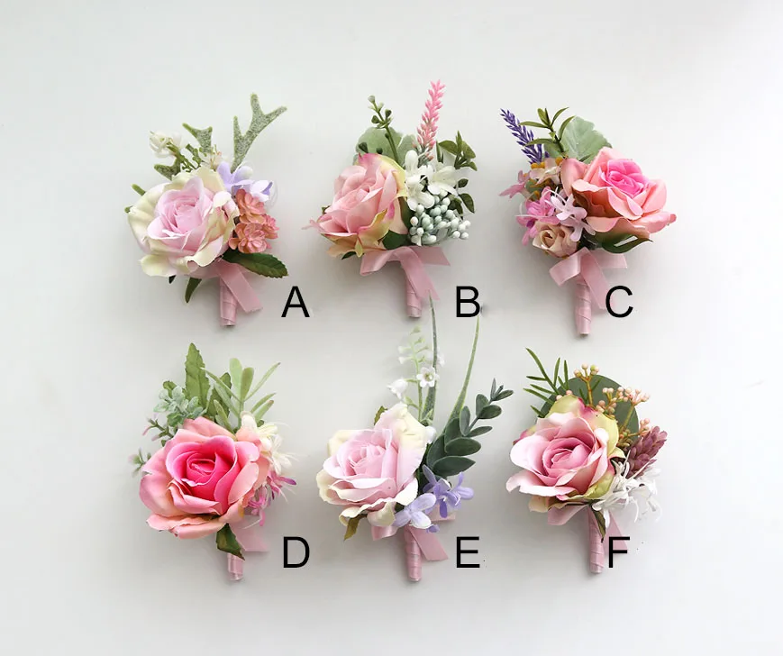 pink wrist corsage boutonniere wedding  (10)
