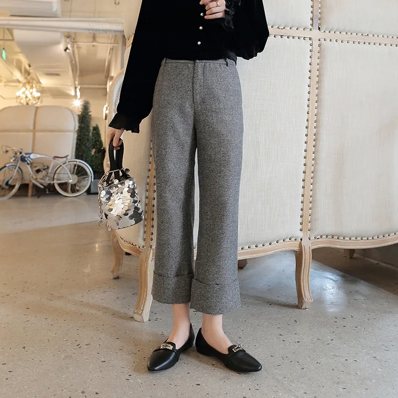 cuffless track pants