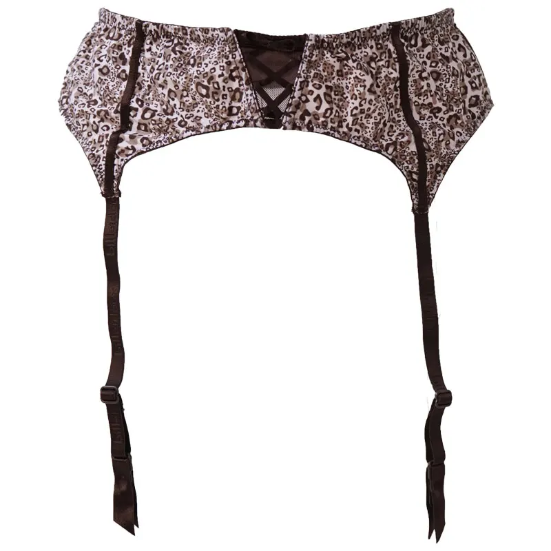 leopard print garter belt