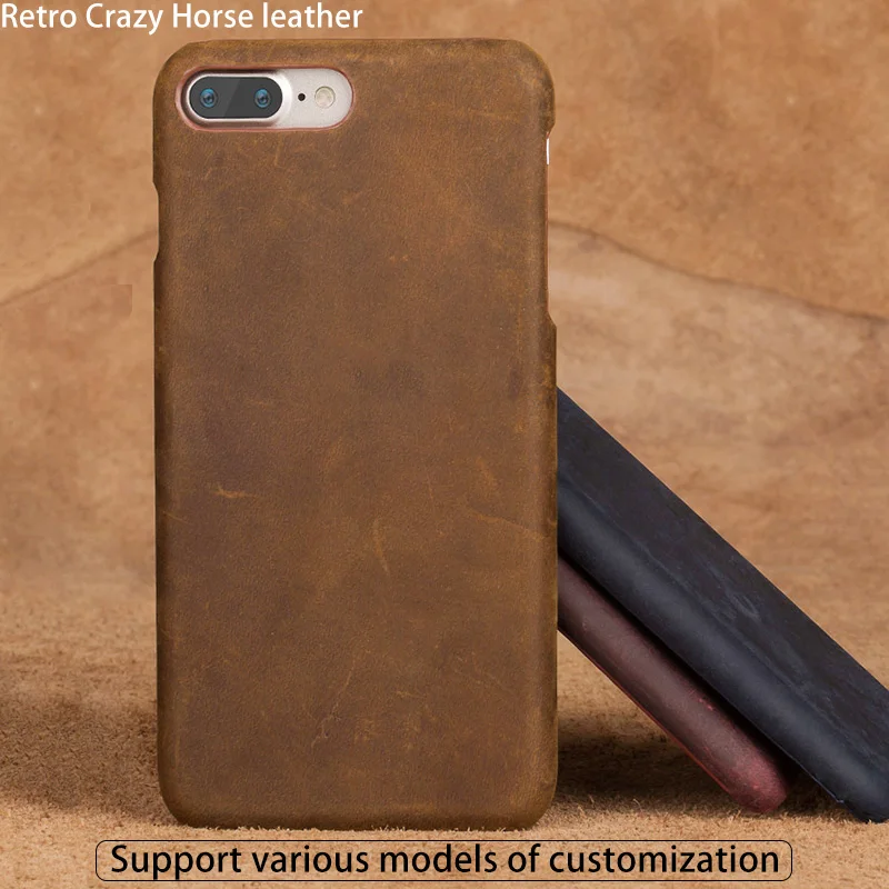 

Genuine Leather Case For Xiaomi Mi 5X Back Cover Luxury Retro Crazy Horse leather Half Protect Cases