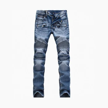

Four seasons can wear High quality men's jeans Casual ripped biker jeans men hiphop pants Straight jeans for men denim trousers