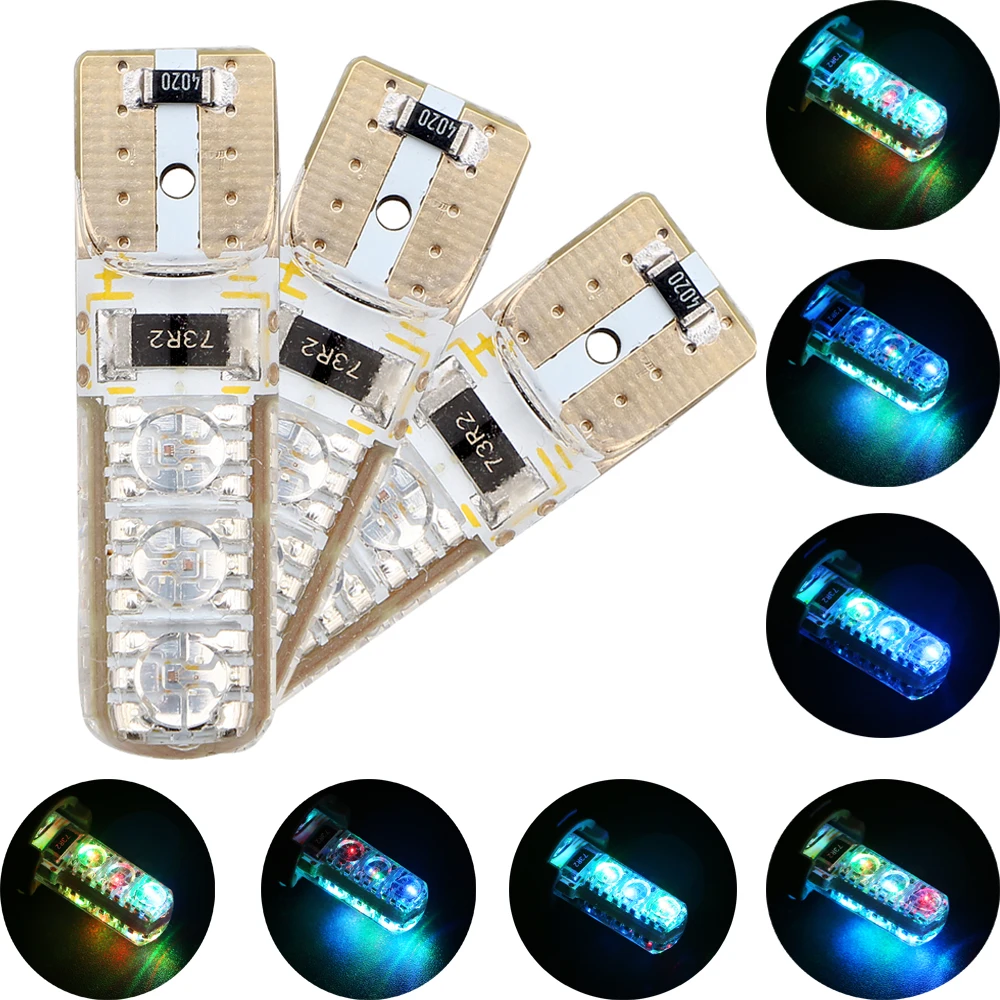 10 шт./лот Белый T10 PCB 5050 6 SMD LED W5W 194 921 кремнеземная стробоскопическая вспышка