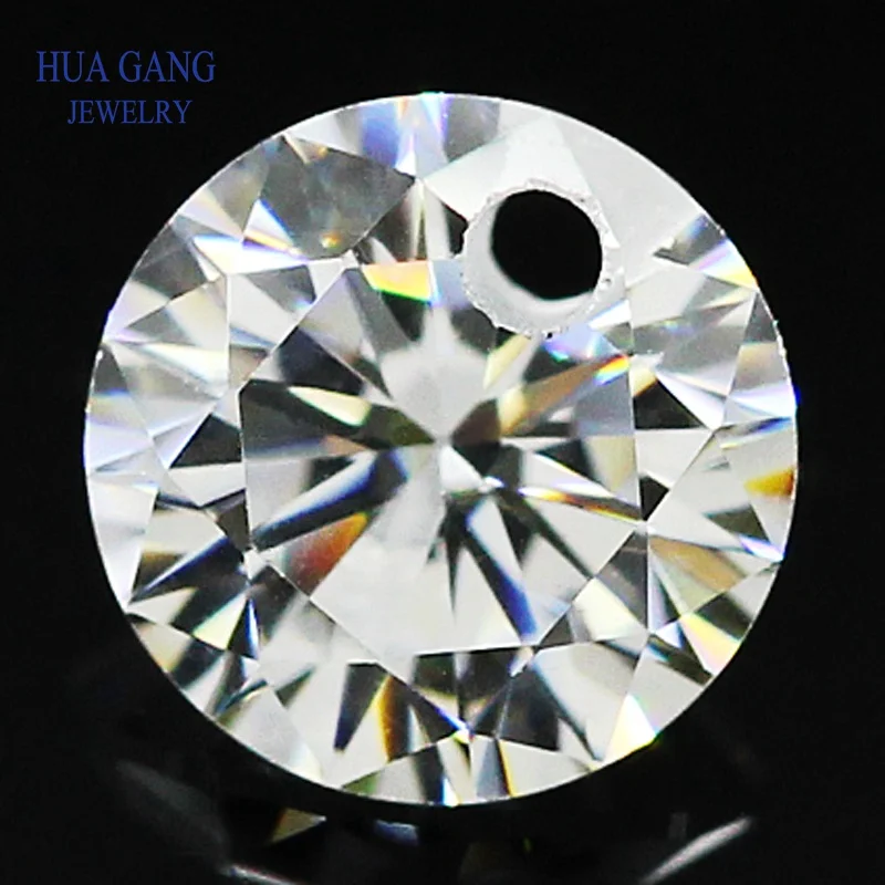 

Single Hole AAAAA Round Brilliant White Cubic Zirconia Stone For Jewerly Making 3-16mm High Quality