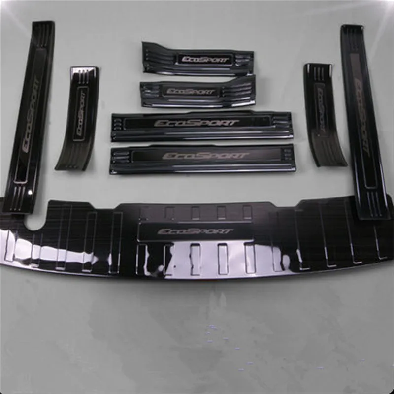 

stainless steel Rear Bumper Car door cover inside and outside door sill plate for Ford Ecosport 2018-2019 Car styling