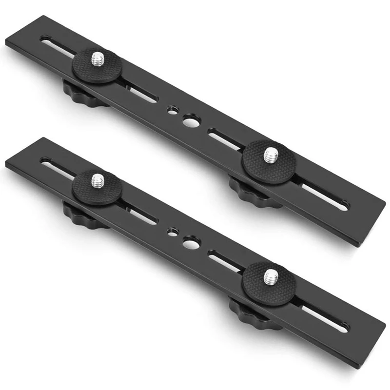 

Dual Flash Bracket With Twin 1/4 Inch Screw Mount And Hot Shoe 2 Pack Video Light Bracket Straight Speedlite Holder For 2 Came