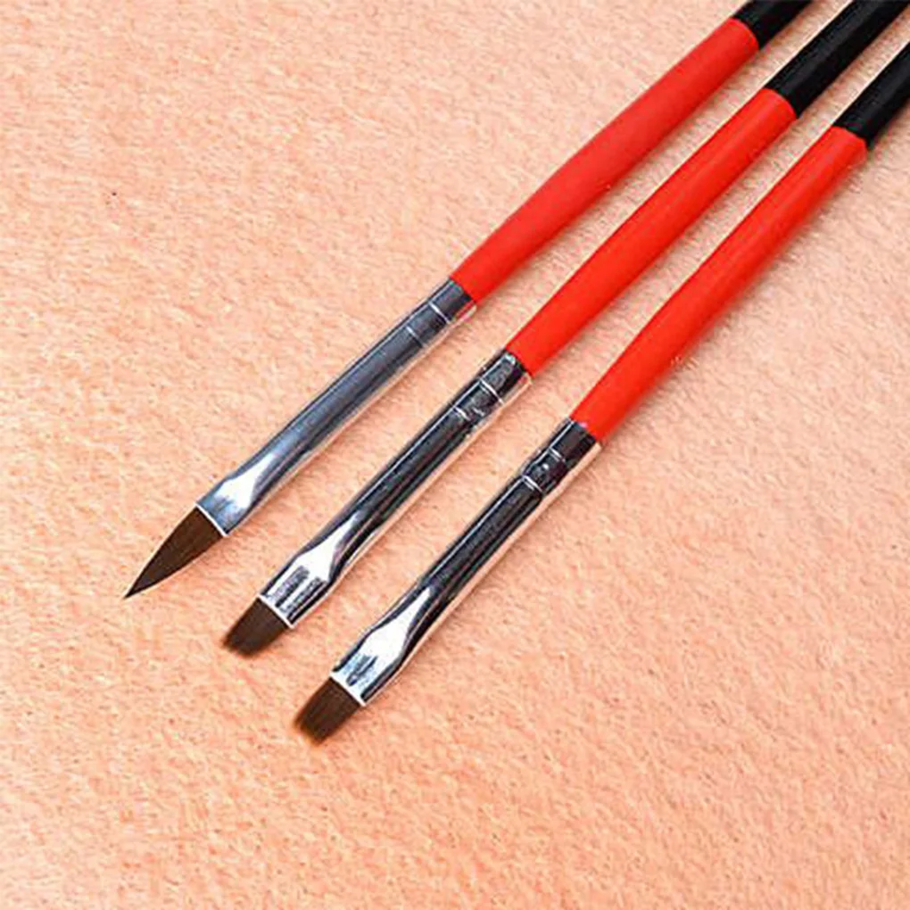 High Guality Nail Art Brush Flat Acrylic Drawing Pen UV Gel Polish French Design Painting Extension nylon Tools Set HOT SALE