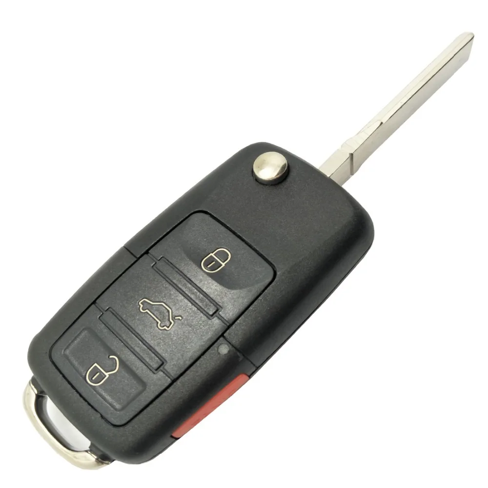 

4 Buttons Flip Remote Entry Key Case For VW Volkswagen Jetta Passat Golf Beetle Rabbit GTI CC EOS No Chips Inside