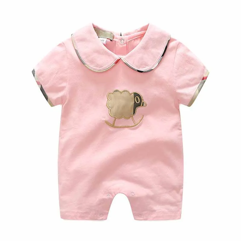 

0-24M Baby Girls Rompers Summer Short Sleeved Newborn One Piece Jumpsuit Outfits Fashion Outwear Toddler Kids Overalls Wear