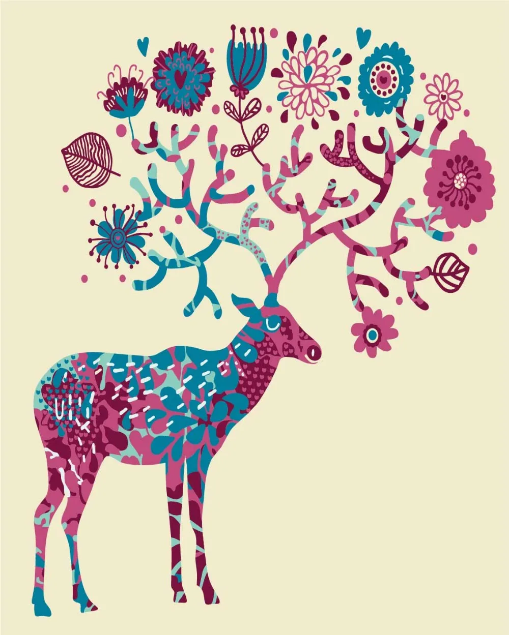 cioioil-C183 color deer Painting By Numbers Canvas Painitng Home Wall Art Picture Coloring By Numbers