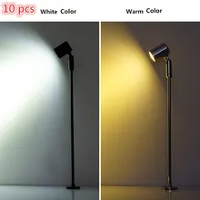 10 шт. Светодиодный точечный светильник Vitrine 1 Вт 3 Вт полюсный светильник для бутика настольный шкаф картина точечная лампа 5 см