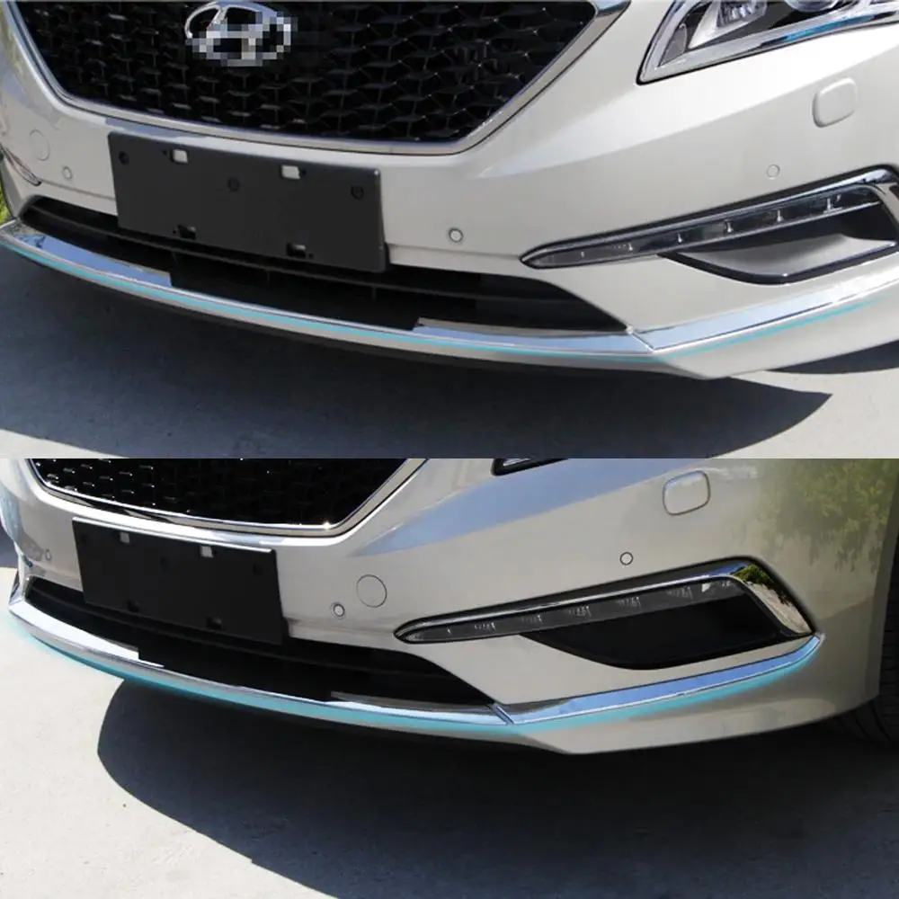 Car ABS Chrome Racing grille Bumper scuff trim 3pcs products for Hyundai Sonata 2014 2015