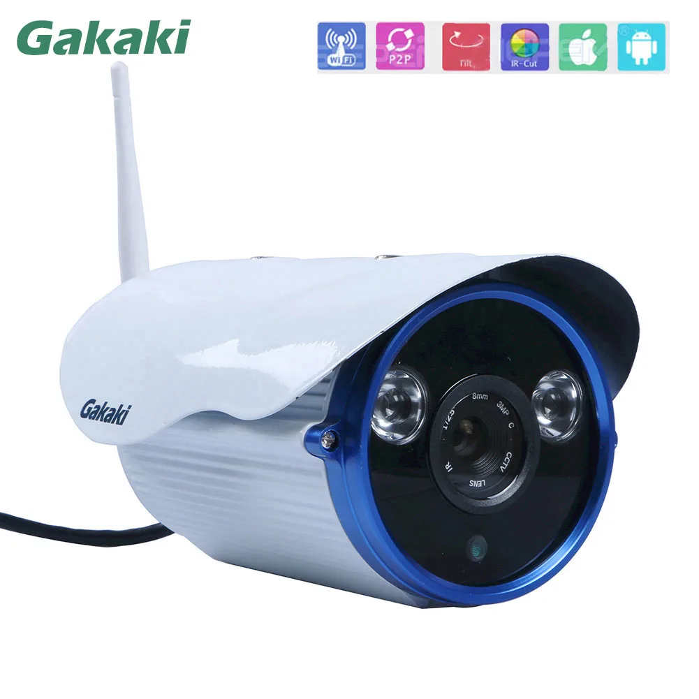 

Gakaki HD 720P IP Camera Wifi Wireless CCTV Outdoor Waterproof Security Ip Cam IR Night Vision WI-FI ONVIF Mobile Remote Camaras