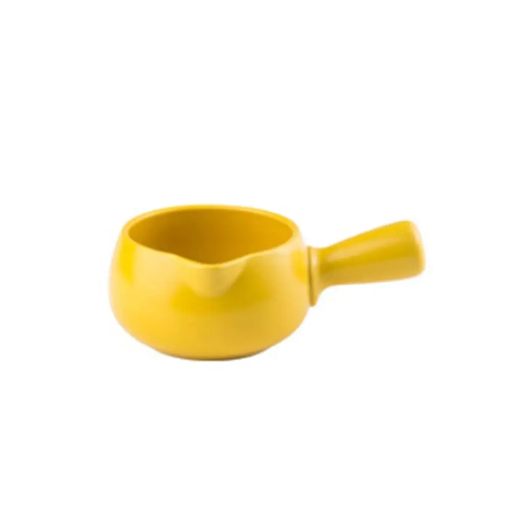 Керамическая кастрюля с горячим молоком для детского питания, маленький молочный горшок с одной ручкой, горшок для каши - Цвет: Цвет: желтый