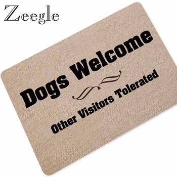 

Zeegle Living Room Doormat Entrance Door Mat Anti-Slip Floor Mat Area Rugs Funny Custom Front Door Mat Carpet Word Printed Mat
