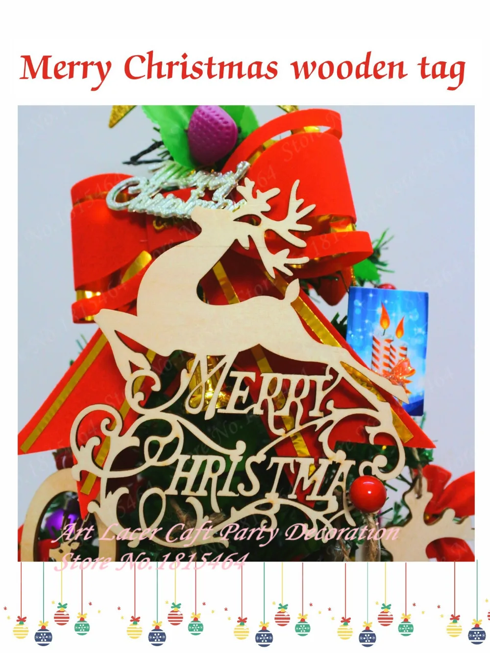 

10pcs Christmas Tree Decoration Deer Wooden Tags Christmas Ornaments Deer Tag New Year Holiday Party Navidad Home Decor