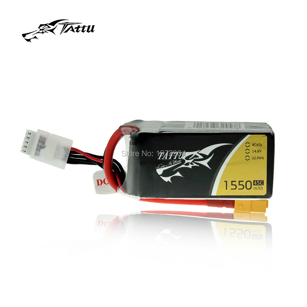 Литий полимерный аккумулятор TATTU 45C 4S 14 8 в 1300 мАч 1550 1800 с разъемом XT60 для
