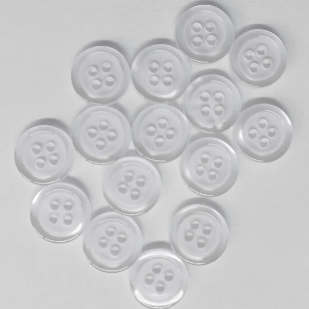 Buy 100x 10mm/11.5mm White Shirt Buttons 4 Holes