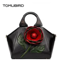 TOMUBIRD 2017 новый улучшенный кожа дизайнерский бренд женщины сумки мода выбивая мерной цветок из натуральной кожи сумки