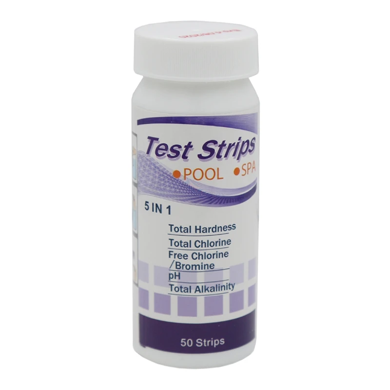 

New 50 Strips 5 in 1 Swimming Pool Spa Water Test PH Strips Free Bromine Total Chlorine Alkalinity Hardness Tester Paper Tool