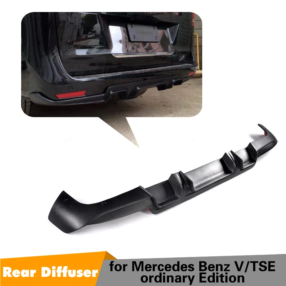 V Class Blck PU Rear Diffuser Lip Spoiler Bumper Guard for Mercedes Benz Vito Ordinary Edition Mini Passenger Van 4 Door 16-18 | Автомобили
