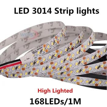 

LED 12V DC Superbright 8mm High Bright 3014/3528 SMD 120/168/3014 leds/M Warm White/White LED Strip IP20 IP67 5M Strip lights
