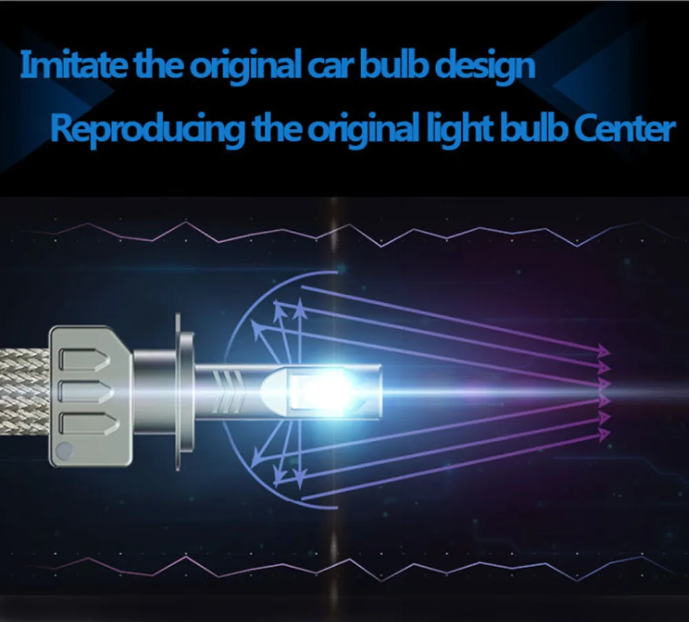 Комплект светодиодных фар Fuleem XHP50 2 шт. H4 H7 H11 H8 H9 9005 9006 80 Вт лм|Передние LED-фары для