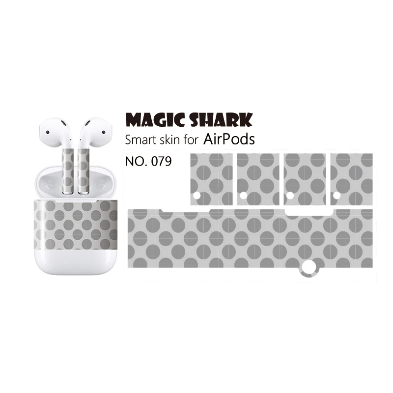 Magic Shark 3 м Прохладный Красочные серии 2.5d Sterero плёнки для Apple Airpod стикеры Чехол чехол от пыли - Цвет: 079