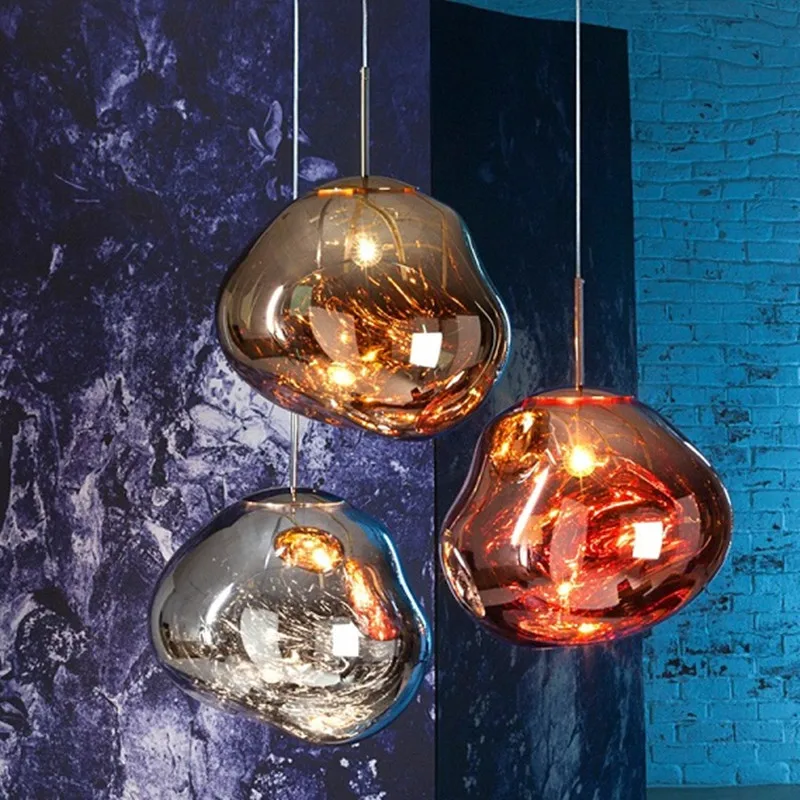 Nordic Melt Pendant Lights Glass Lava Irregular Hanglamp for Living