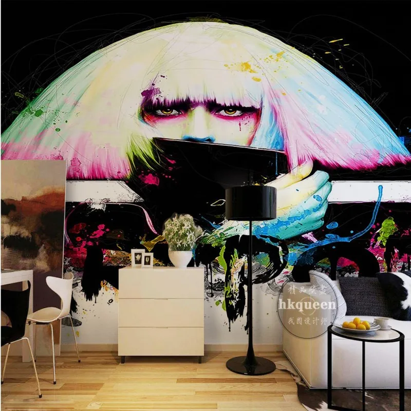 

3D photo wallpaper 3D custom Cartoon Anime Girl Wallpaper Bar Restaurant KTV living room bedroom fashion wallpaper mural