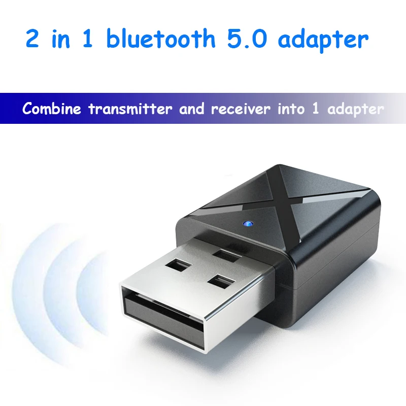 

2 in 1 Bluetooth 5.0 adapter transmitter receiver 3.5mm Aux PC TV car stereo headphone audio doc wireless player adaptor LYYP