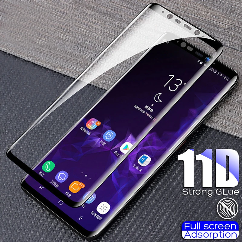 

11D Full Curved Tempered Glass For Samsung Galaxy s8 S9 note 9 8 Screen Protector For Samsung Note 8 9 s8 Cover Protective Film